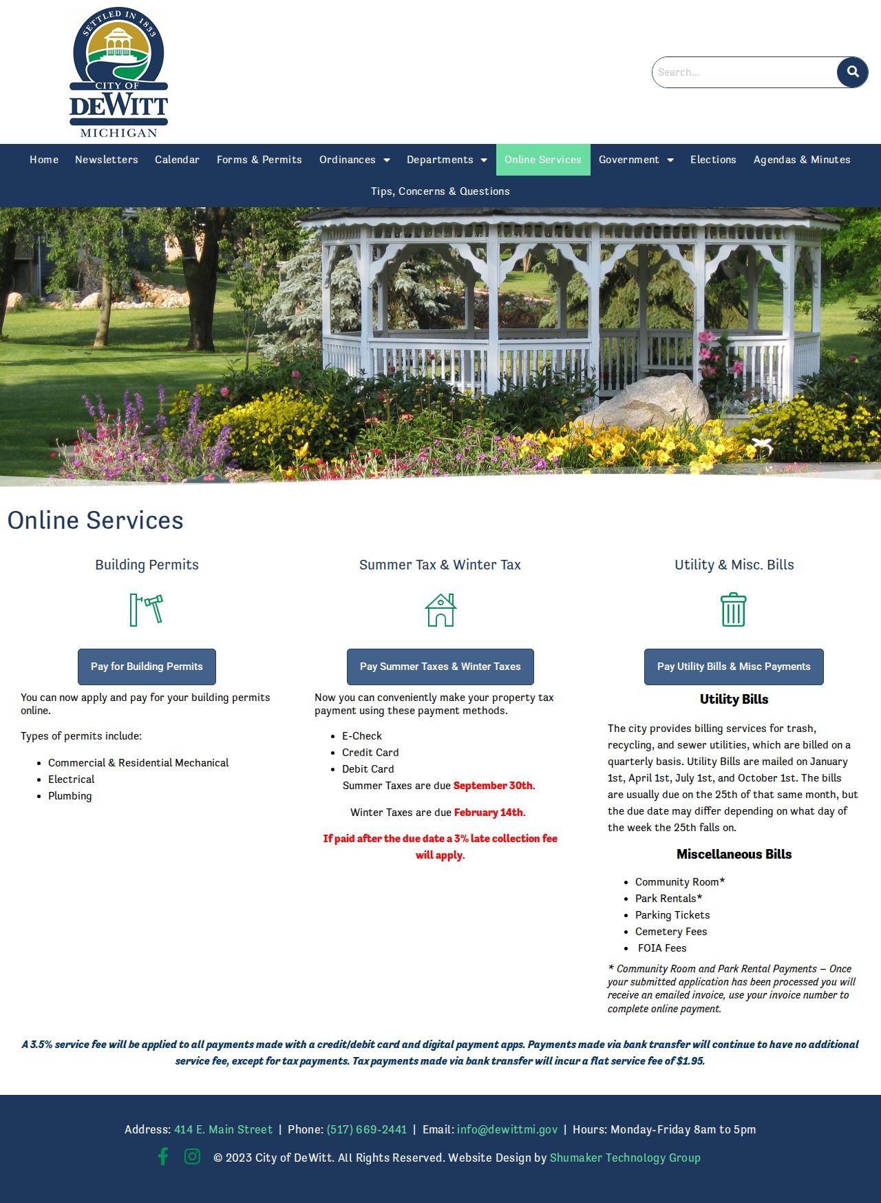 DeWitt court docket online services and payment source