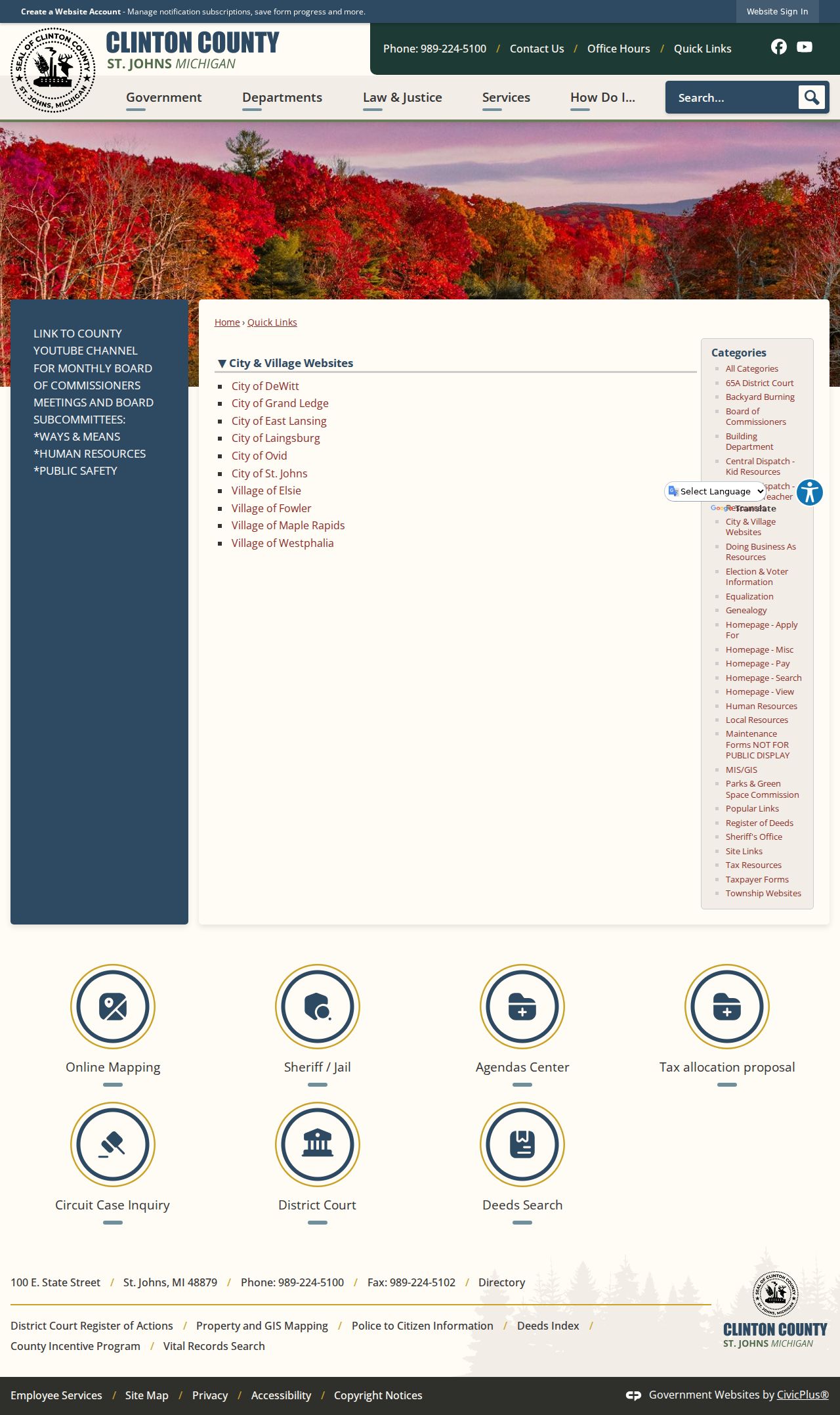 DeWitt court docket Clinton County city and government directory source