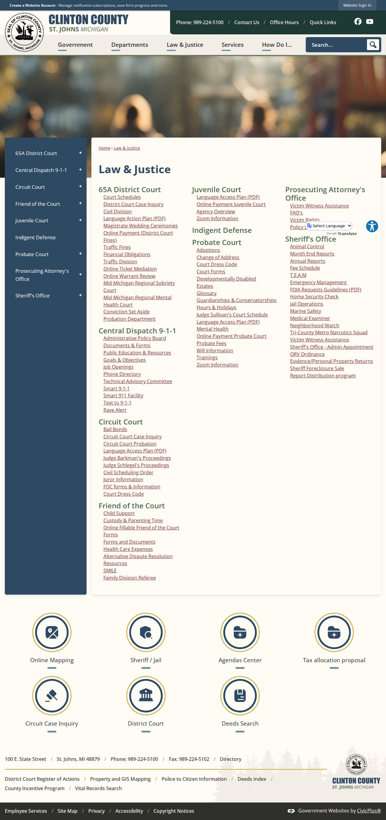 Clinton County court docket Law and Justice portal